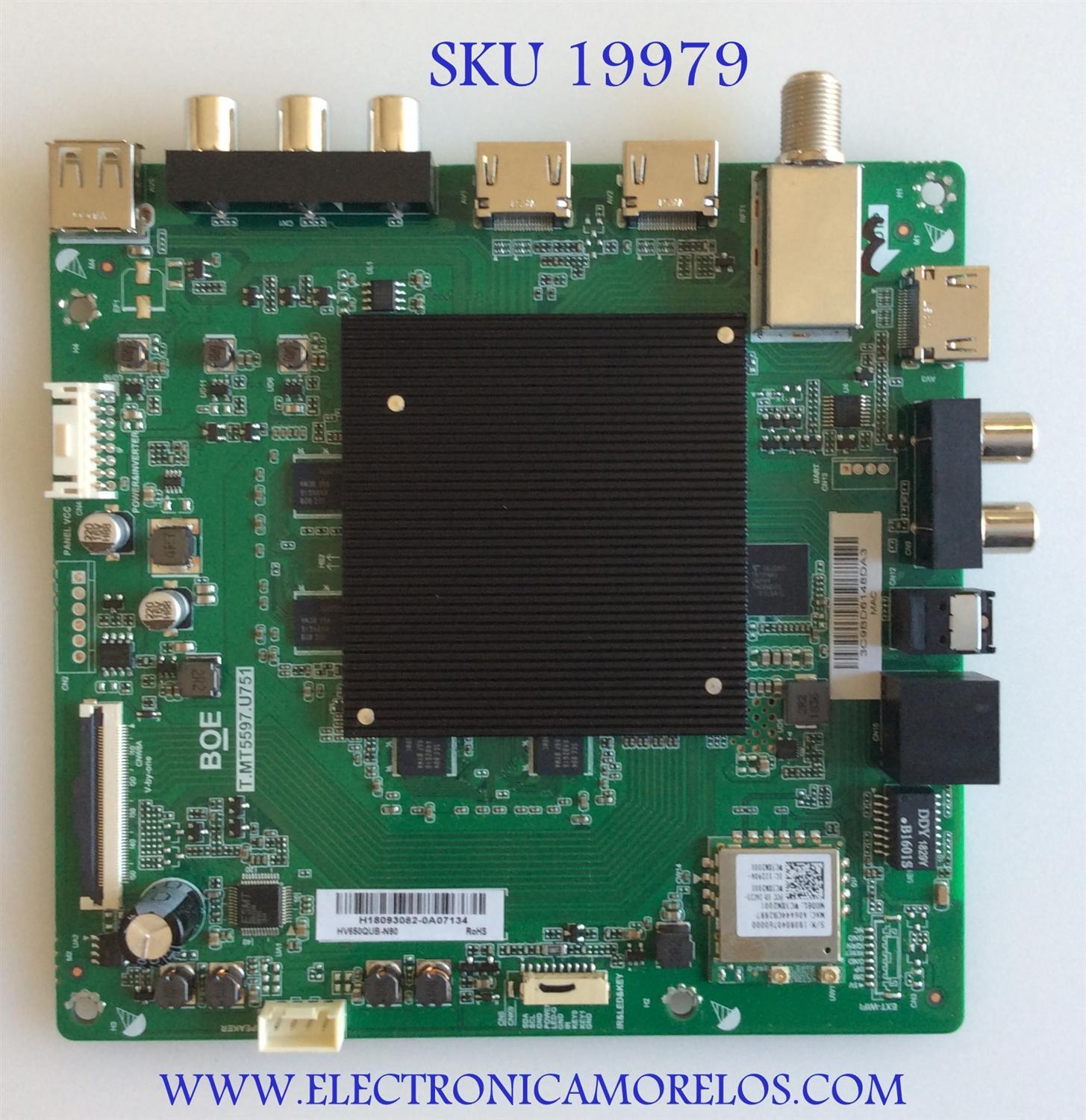 MAIN PARA TV VIZIO 4K UHD HDR SMART TV / NUMERO DE PARTE 320045977111005 / T.MT5597.U751 / HV650QUB-N90 / N4C820E09584A3 / N4C820E09584A1 / E236256 / PANEL BOEI650WQ1 / MODELO D65-F1 / D65-F1 LTCUWS / D65-F1 LTCUWSLV