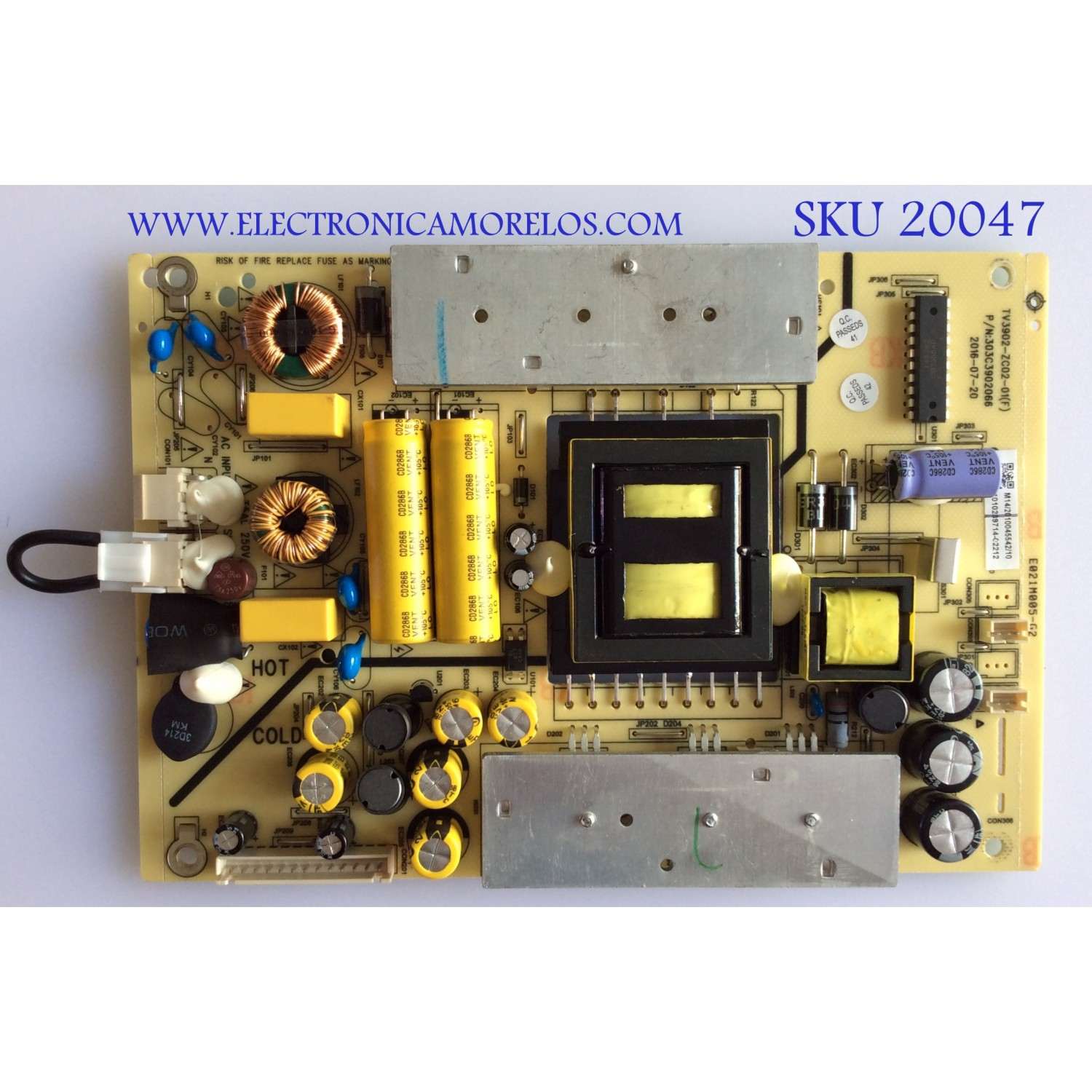 FUENTE DE PODER / RCA / 303C3902066 / TV3902-ZC02-01 / PARA DIFERENTES MARCAS Y MODELOS POLAROID MHDV4233 / PROSCAN PLED4275A / TCL LE40D8810 / HAIER 40E3500 / LE40M600CF / LE40M600M80 / JVC LT40C550 / ELEMENT / ELEFW408 / QUASAR SQ4001 / RCA RLEDD4016A