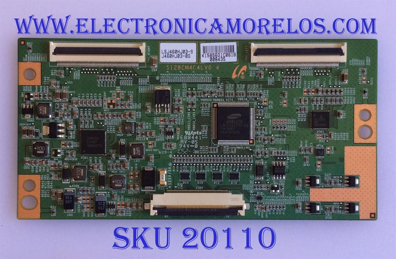 T-CON PARA TV SAMSUNG / NUMERO DE PARTE LJ94-15856G / S128CM4C4LV0.4 / 15856G / LSJ460HJ03-S / SUSTITUTAS BN96-16447A / 15974F / 16584B / 16448A / 00498B / 16587C / 00496B / 16491A / 00497A / 00498A / 15891J / 00495A / 00497B / MODELO UN46D600 / UN46D630