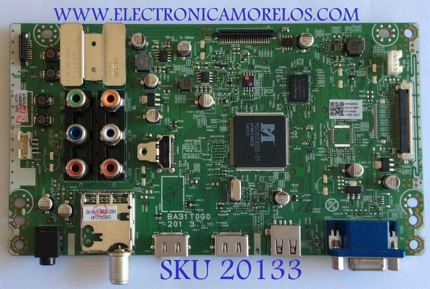 MAIN / MAGNAVOX / A3AULMMA-001 / BA31T0G0 201 3 / A3AUL-MMA / A3AULUH / PANEL U3AU2XH / MODELO 50ME313V/F7 DS3
