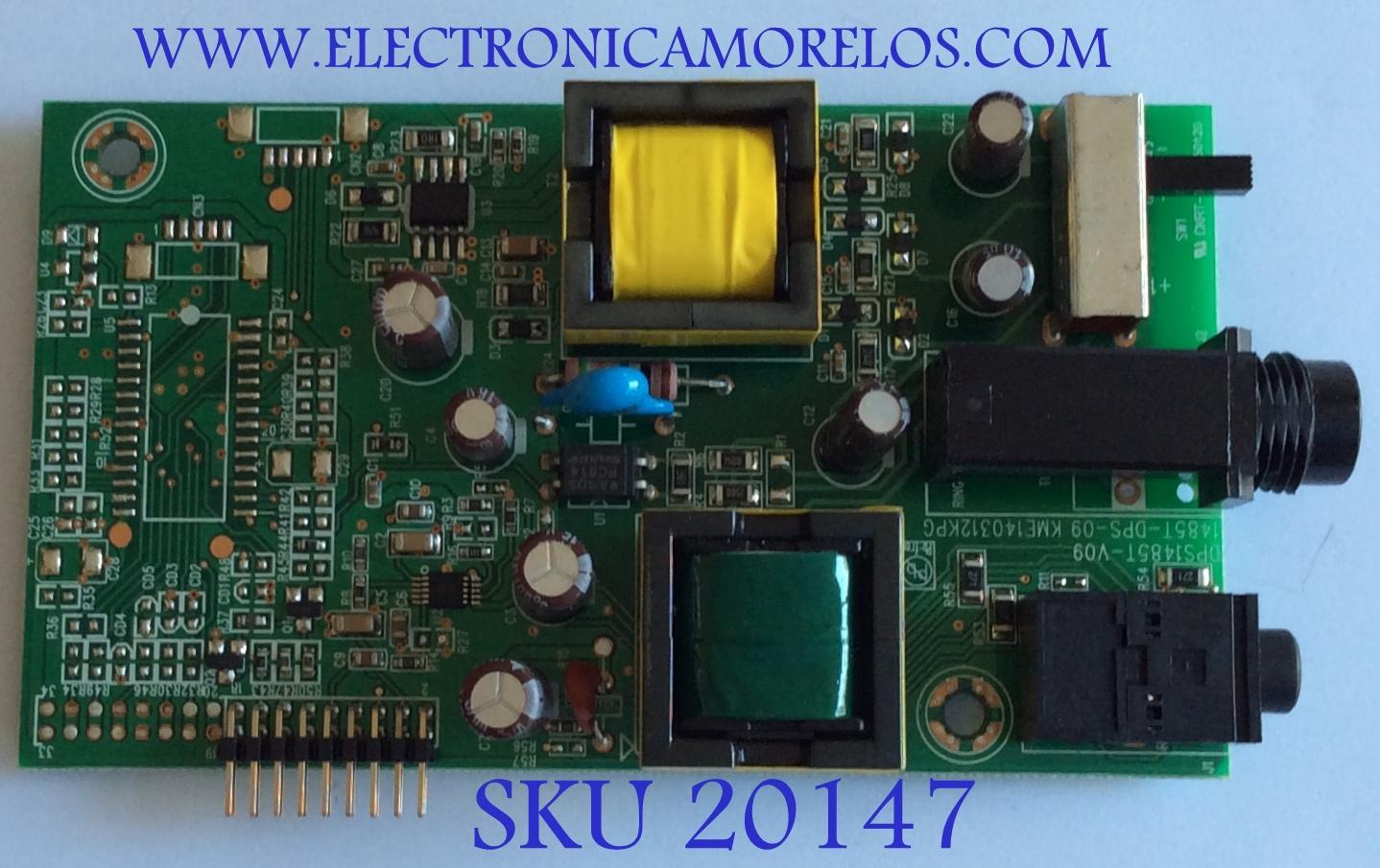 TARJETA STANBY / RCA / 1485T-DPS-09 / KME140312KPG / DPS1485T-V09 / PANEL LC550DUY-SHA / MODELO J55HE840 