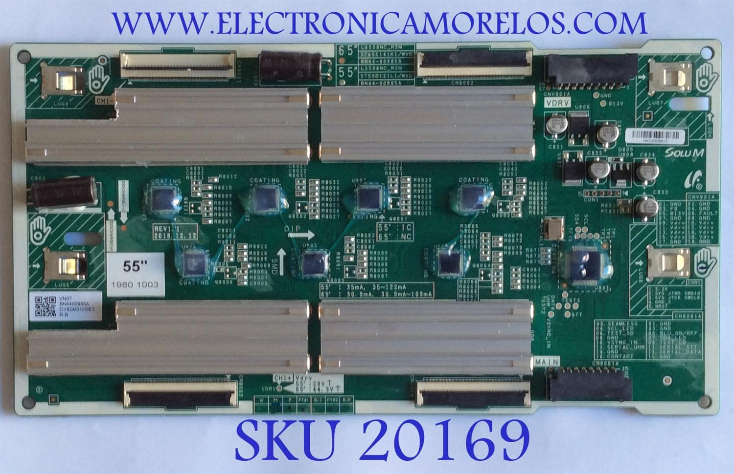 LED DRIVER / SAMSUNG / BN44-00985A / L55S8NC RSM / PANEL CY-TR055FLLV2H / MODELOS QN55Q80RAFXZA FA02 / QN55Q80RAFXZA AA01