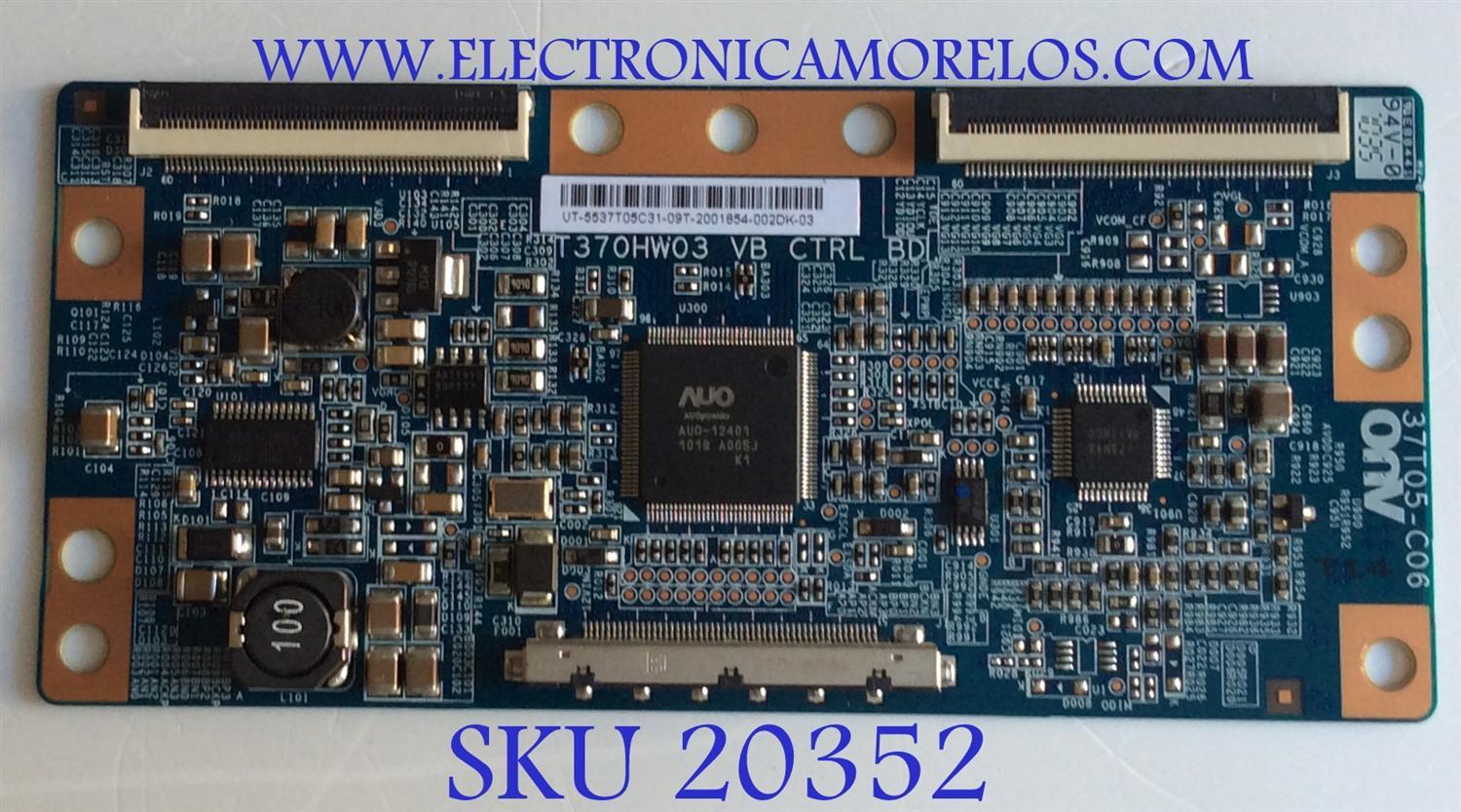 T-CON LG / 55.37T05.C31 / T370HW03 / PANEL T370HW03 / MODELOS 37LD650H-UA / 37LD450-UA - Imagen 1