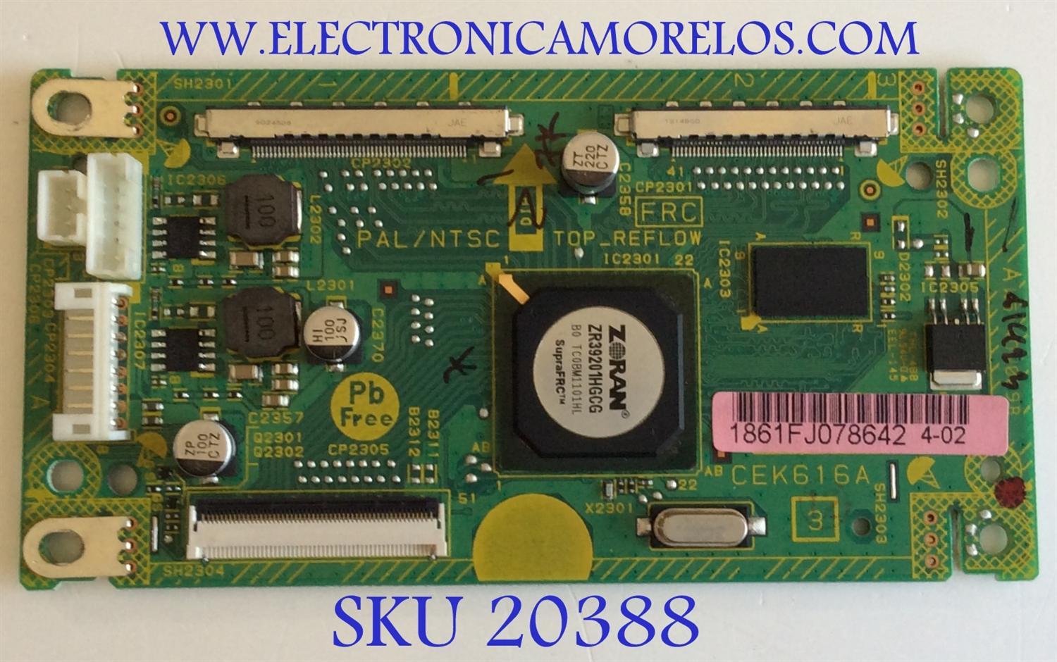 DRIVER T-CON SANSUI, JVC / CEK616A / 1861FJ078642 / PANEL V420H2-LE3 REV.C3 / MODELOS SLED4280 / LT-42E910