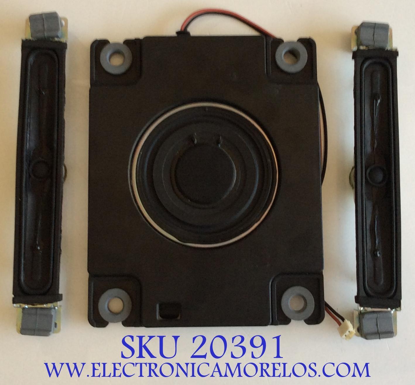 KIT DE BOCINAS PARA TV SANSUI / 072A136001 / 410305 / 070A756001 / PANEL V420H2-LE3 REV.C3 / MODELO SLED4280 - Imagen 1