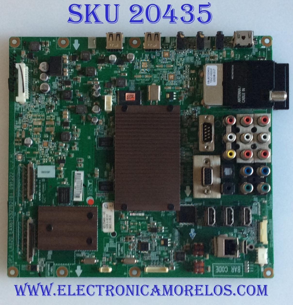 MAIN LG / EBU60935403 / EAX61532702(0) / EBT61155902 / PARTES SUSTITUTAS CRB30919301 / PANEL'S T420HW07 V.1 XXXXG / T420HW01 V.1 / MODELOS 42LE5400-UC.AUSDLUR / 42LE5400-UC AUSDLHR