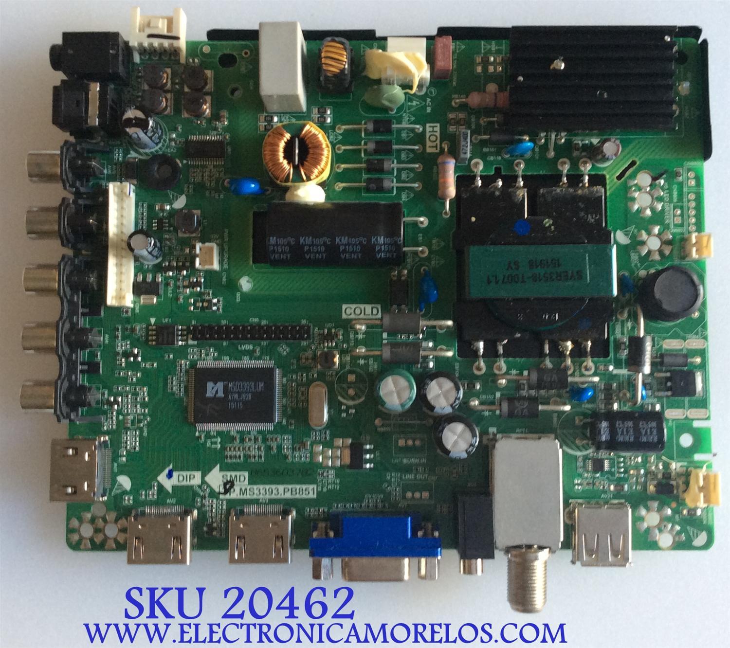 MAIN FUENTE (COMBO) WESTINGHOUSE / 34013883 / TP.MS3393.PB851 / H15041059 / PANEL V420HJ2-P01(C3) / MODELO DWM42F2G1