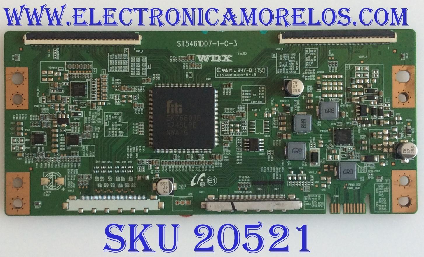 T-CON SEIKI / ELEMENT / 6S280MG0U011 / ST5461D07-1-C-3 / WDX / 568646D / PANEL MD5548YTSU / MODELOS SC-55UK700N / E4SFT5517 H8HXM