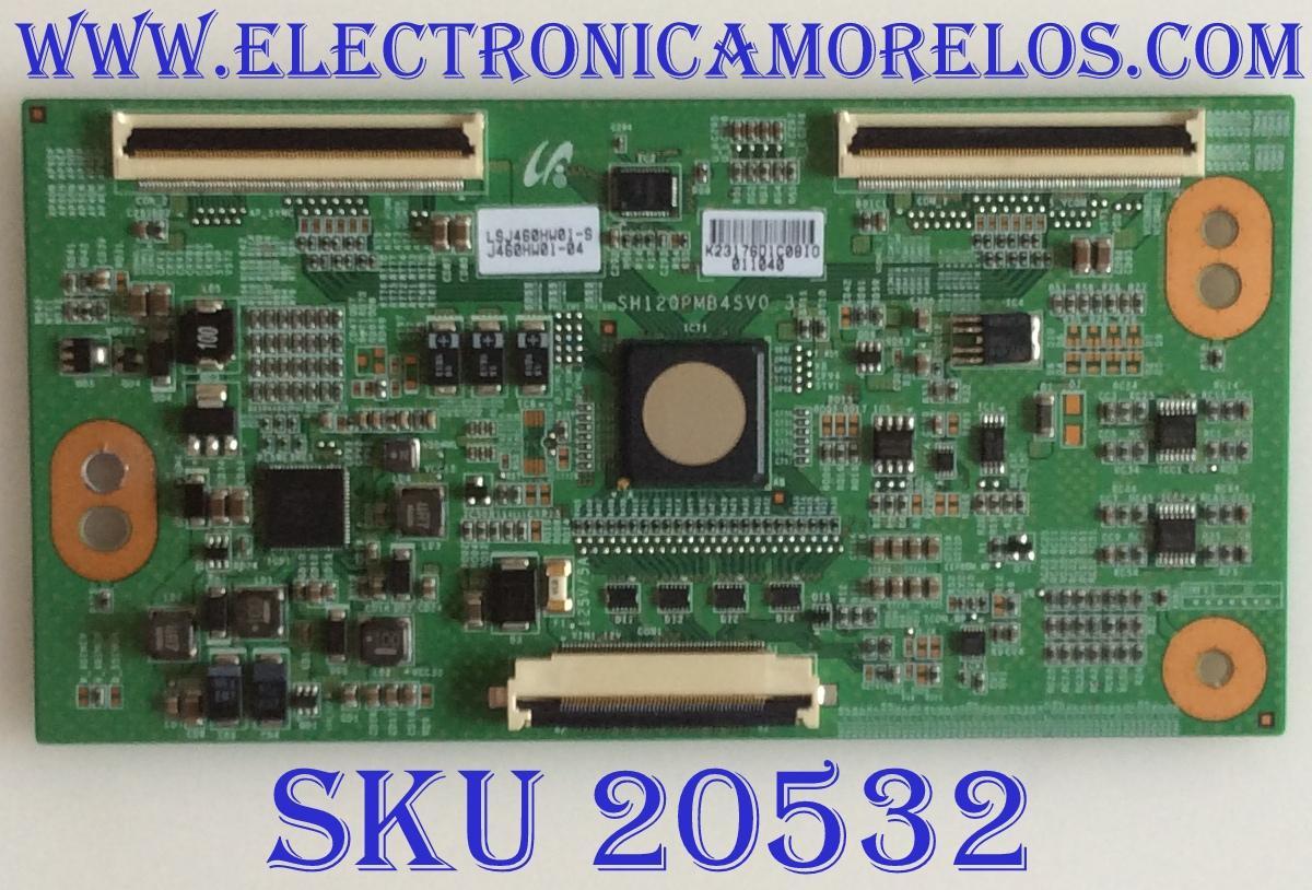 T-CON SAMSUNG / LJ94-23176D / SH120PMB4SV0.3 / LSJ460HW01-S / J460HW01-04 / PANEL LTJ460HW01-B / MODELO UN46D6400UFXZA H302