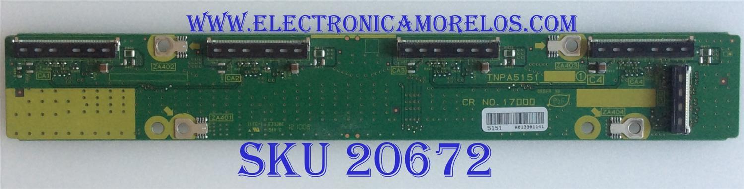 BUFFER PANASONIC / TNPA5151 / ZA403 1 C4 17000 / PANEL MC127T19P13 / MODELO TC-P50VT25