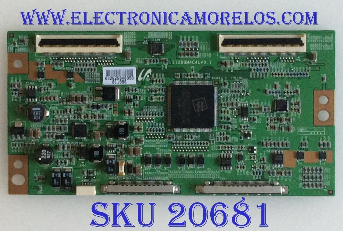 T-CON PHILIPS / LJ94-03282S / S120BM4C4LV0.7 / PANEL LTA460HJ03 / MODELO 46PFL7505D/F7