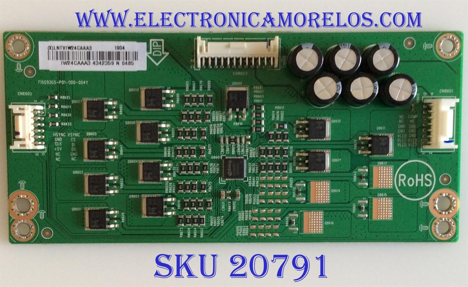 LED DRIVER VIZIO / LNTVIW24CAAA3 / IW24CAAA3 / 715G9365-P01-000-004Y / (X)LNTVIW24CAAA3 / MODELO E55-F1 LTMWWUMU