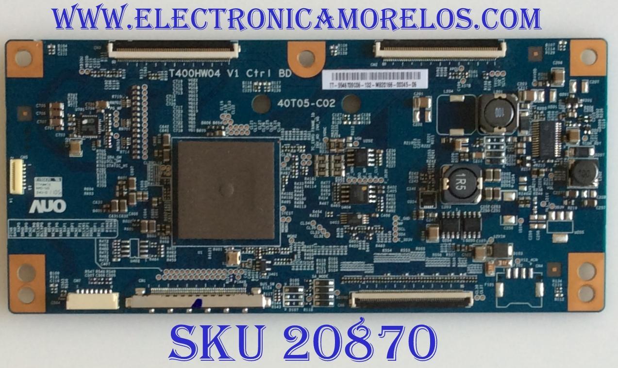 T-CON SONY / 55.46T09.C06 / T400HW04 / 5546T09C06 / PANEL T460HW08 V.2 / MODELOS KDL-46EX621 / KDL-46EX720 / KDL-46EX750 / KDL-46EX620