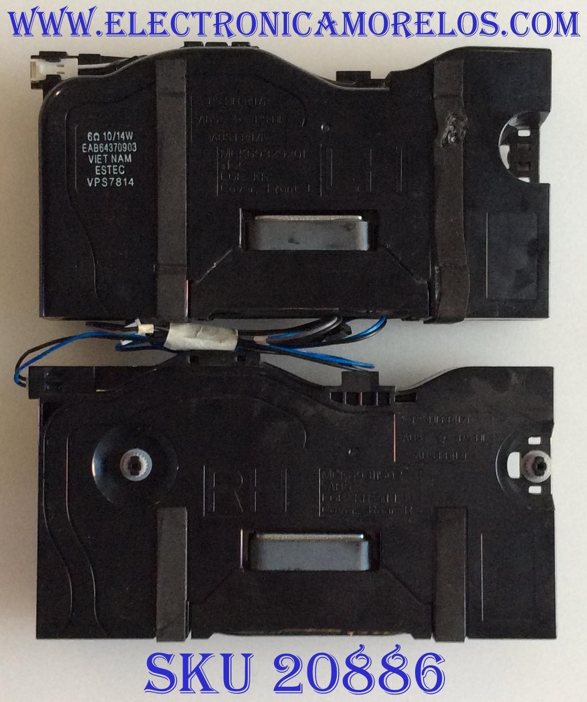 KIT DE BOCINAS PARA TV LG / EAB64370903 / EAB64370904 / MCK69329201 / MCK69311501 / MODELO 43MU79-B
