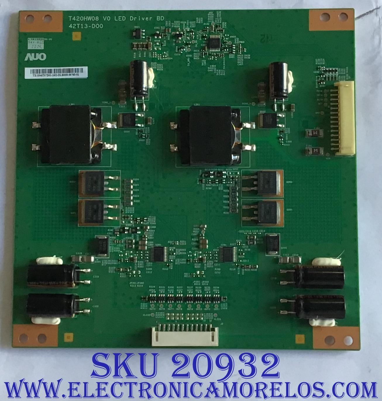 LED DRIVER PROSCAN / SEIKI / ELEMENT / 55.46T07.D01 / 5546T07D01 / T420HW08 / 42T13-D00 / PANEL T460HW04 V.8 / MODELOS PLED4616A / SE461TS / ELEFC463JA
