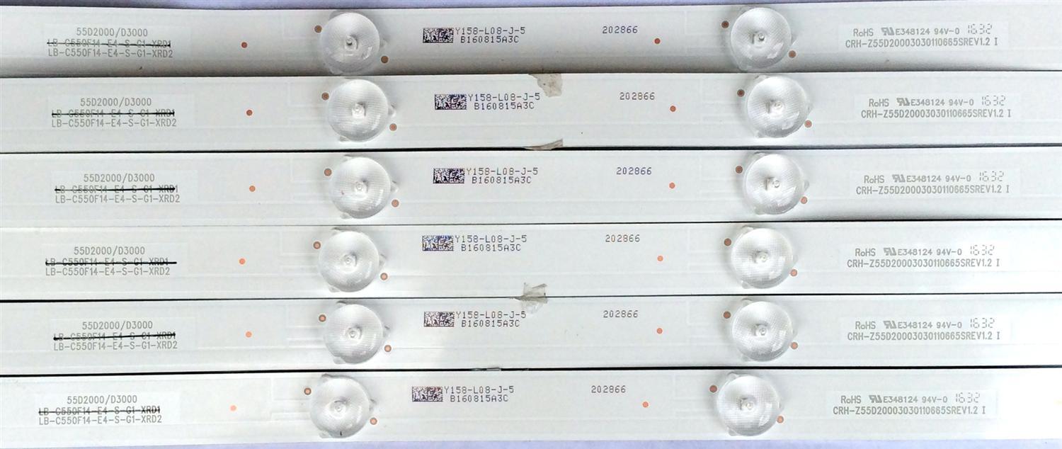 KIT DE LED PARA TV (6 PIEZAS) / 202866 / 55D2000/D3000 / Y158-L08-J-5 / B160815A3C / LB-C550F14-E4-S-G1-XRD1 / LB-C550F14-E4-S-G1-XRD2 - Imagen 3