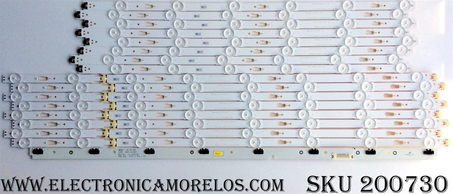 KIT DE LED PARA TV / SAMSUNG BN96-34807A/BN96-34808A / 34807A / 34808A / BN96-34712A / V5DU-650DCB-R1 / V5DU-650DCA-R1 / BN96-34720A / MODELO UN65JU7500FXZA / UN65JU7100FXZA TH01 / UN65JU670DFXZA IH02 / UN65JU6700FXZA TD01 / PANEL CY-WJ065FGAV3H	
