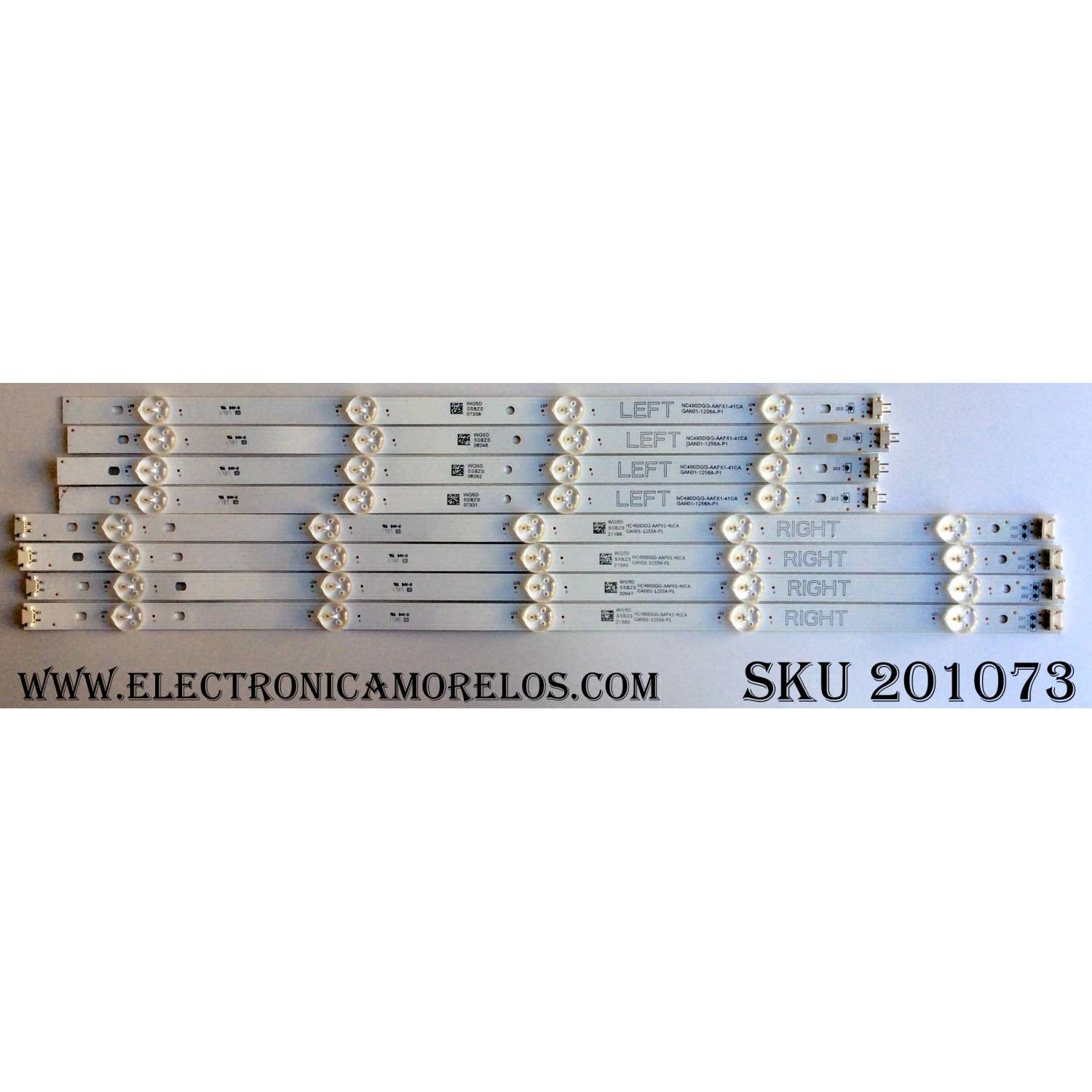 KIT DE LED´S PARA TV (8 PIEZAS) / LG NC490DGG-AAFX1-41CA / NC490DGG-AAFX1-41CAGAN01-1255A-P1 / NC490DGG-AAFX1-41CAGAN01-1256A-P1 / PANEL´S NC490DGG-AAFX3 / NC490DGE-SADP3 / MODELO 49UJ6300-UA.BUSYL0F / 49UJ6350-UC.BWM4LJM