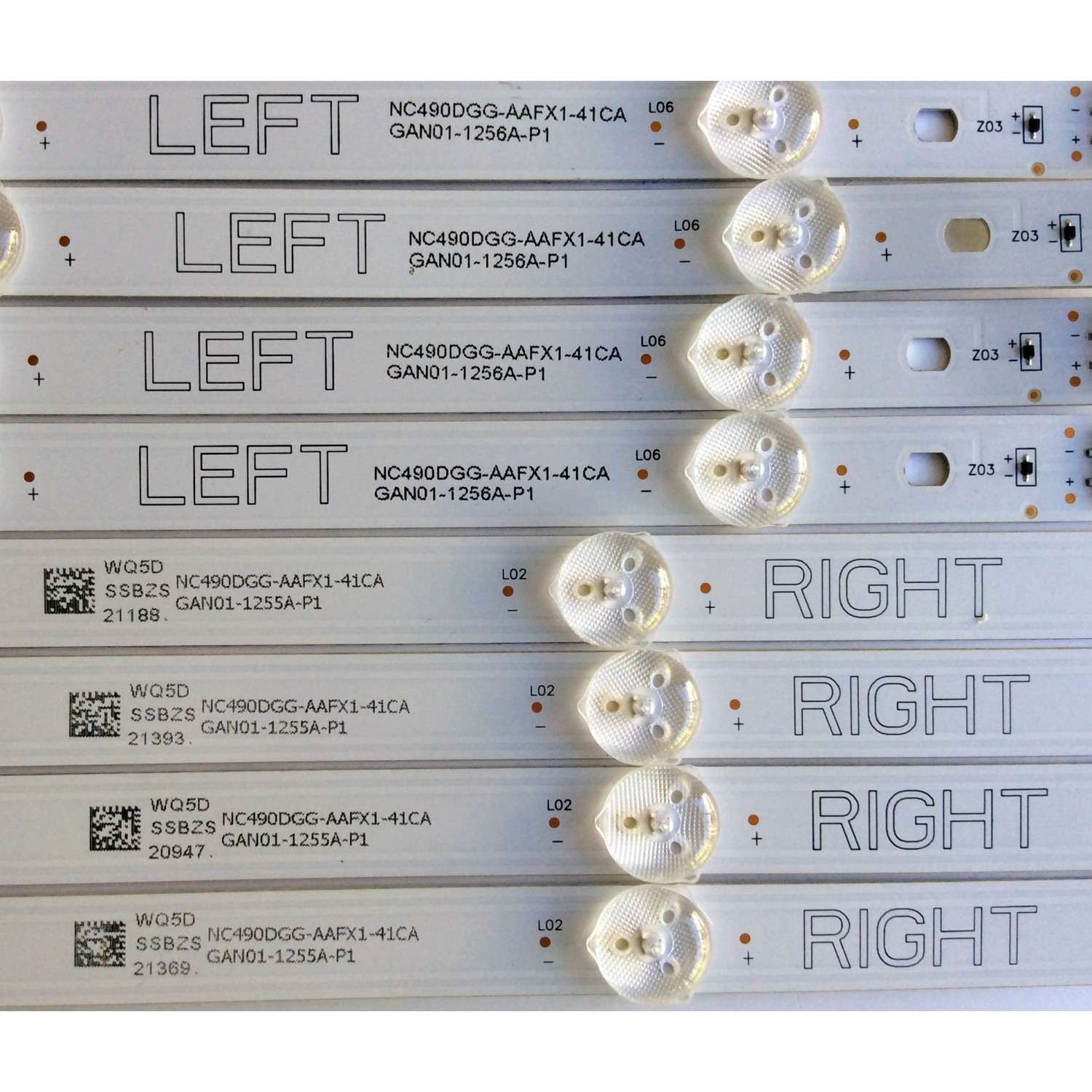 KIT DE LED´S PARA TV (8 PIEZAS) / LG NC490DGG-AAFX1-41CA / NC490DGG-AAFX1-41CAGAN01-1255A-P1 / NC490DGG-AAFX1-41CAGAN01-1256A-P1 / PANEL´S NC490DGG-AAFX3 / NC490DGE-SADP3 / MODELO 49UJ6300-UA.BUSYL0F / 49UJ6350-UC.BWM4LJM - Imagen 2