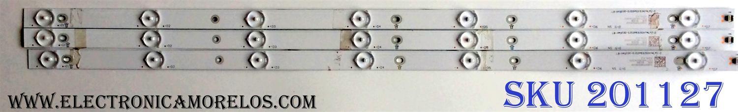 KIT DE LED`S PARA TV (3 PIEZAS) / SHARP LB-PM3030-GJD2P53153X7ALM2-D / 210BZ07D0B3030C03X / M0T48V6VX000 / 32ALK2 / PANEL TPT315B5-HVN05.A REV:S601B / MODELO LC-32LB481U - Imagen 1