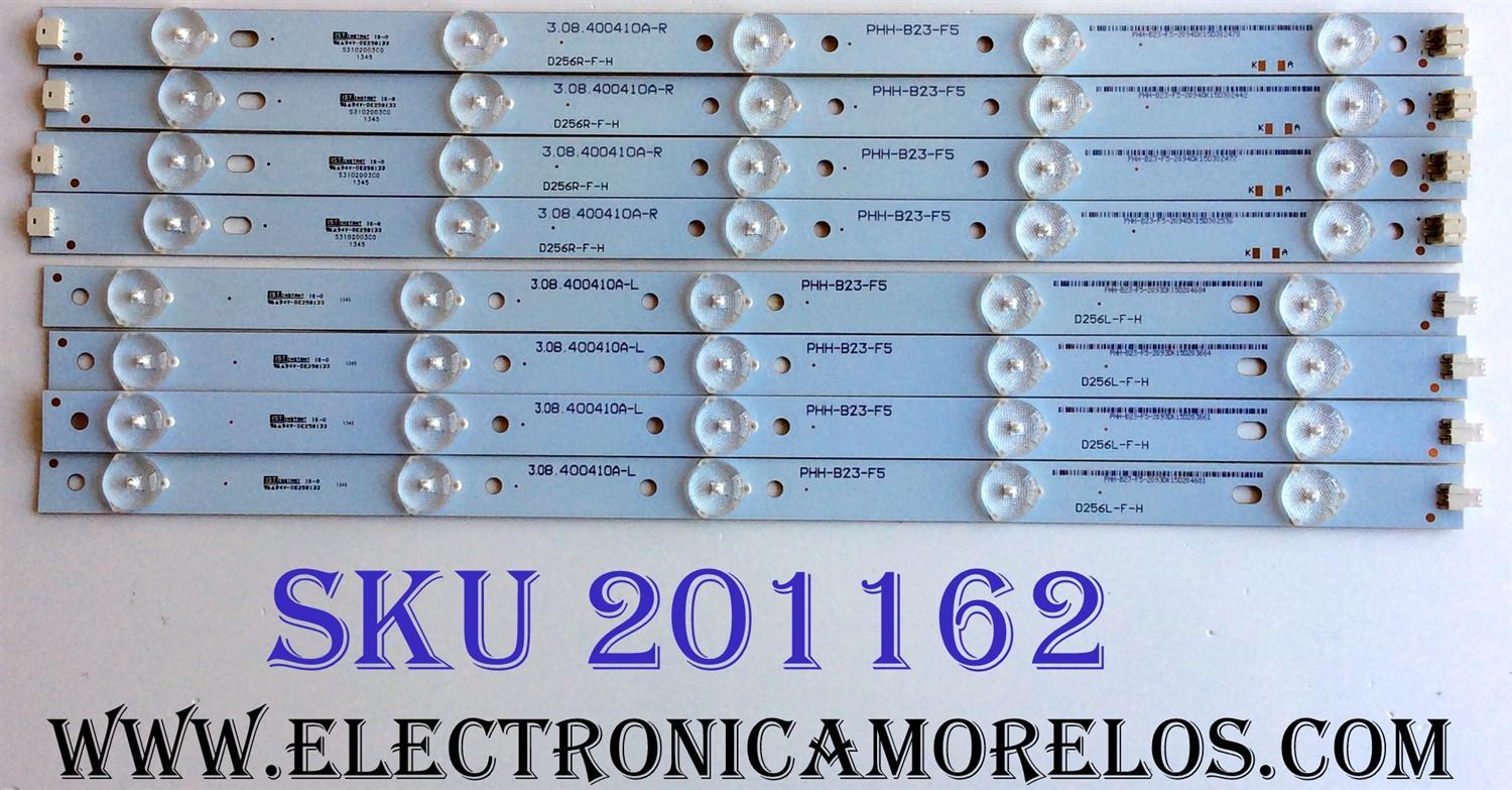 KIT DE LED´S PARA TV (8 PIEZAS) / WESTINGHOUSE D256R-F-H / 3.08.400410A-R / 3.08.400410A-L / PHH-B23-F5 / PANEL CN40HC476 / LSC400HM06-S03 / MODELO DWM40F1G1 TW-75701-S040S