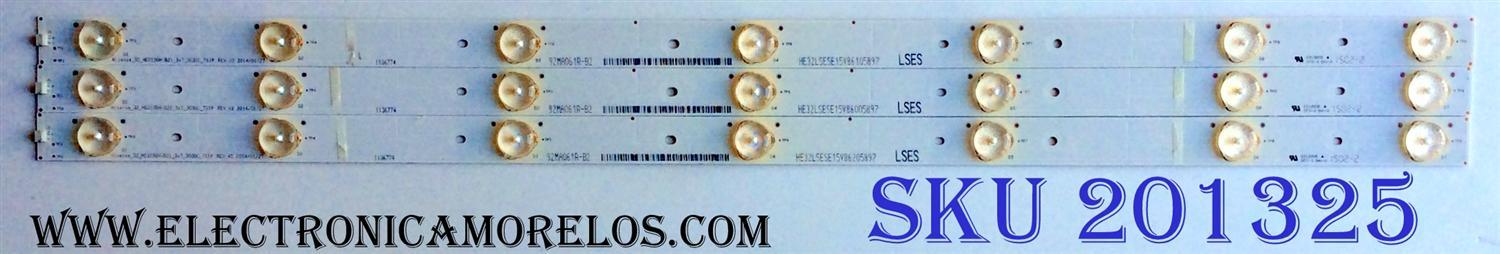 KIT DE LED´S PARA TV (3 PIEZAS) / INSIGNIA 1136774 / Hisense_32_HD315DH-B21_3x7_3030C_7S1P / E213009 / HE32LSESE15V86 / PANEL HD315DF-B71\S0\GM\ROH / MODELO NS-32D511NA15 Rev B