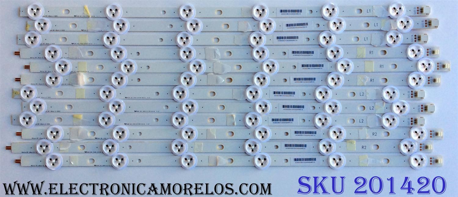 KIT DE LED´S PARA TV (12 PIEZAS) / VIZIO WISTRON DTR 48INCH R1 131015 /131015 / WISTRON 131015 / 48INCH L2 131015 / 5638005B81 / PANEL LSC480HN03-S01 / MODELOS E480I-B2 / E480I-B2 LWJQPOFQ / E480I-B2 LWZQPOCQ / E480I-B2 LWZQPODQ / E480I-B2 LWZQPOJQ