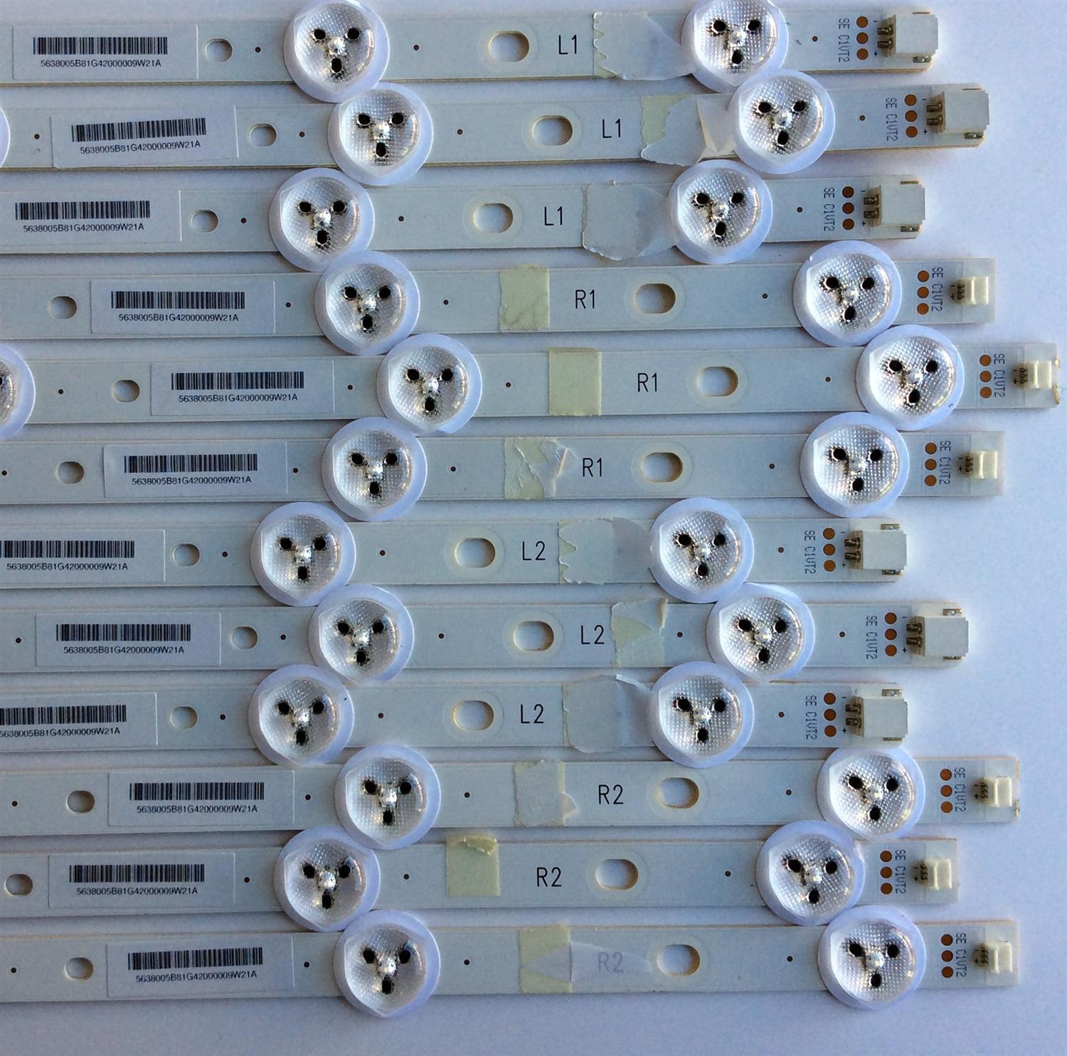 KIT DE LED´S PARA TV (12 PIEZAS) / VIZIO WISTRON DTR 48INCH R1 131015 /131015 / WISTRON 131015 / 48INCH L2 131015 / 5638005B81 / PANEL LSC480HN03-S01 / MODELOS E480I-B2 / E480I-B2 LWJQPOFQ / E480I-B2 LWZQPOCQ / E480I-B2 LWZQPODQ / E480I-B2 LWZQPOJQ - Imagen 3