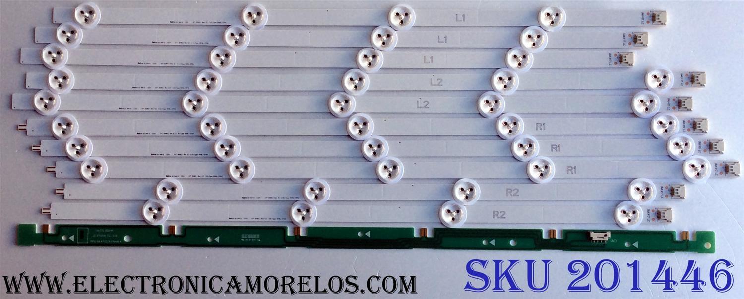 KIT DE LED´S PARA TV (10 PIEZAS) / 6916L-1174A / 6916L-1175A / 6916L-1176A / 6916L-1177A / 6637L-0024A / 6916L-1359A / 6916L-1360A / 6916L-1361A / 6916L-1362A / PANEL LC470DUE (SF)(R1) / MODELO 47LN5200 / E470I-A0 / MAS MODELOS Y PANELES EN DESCRIPCION.