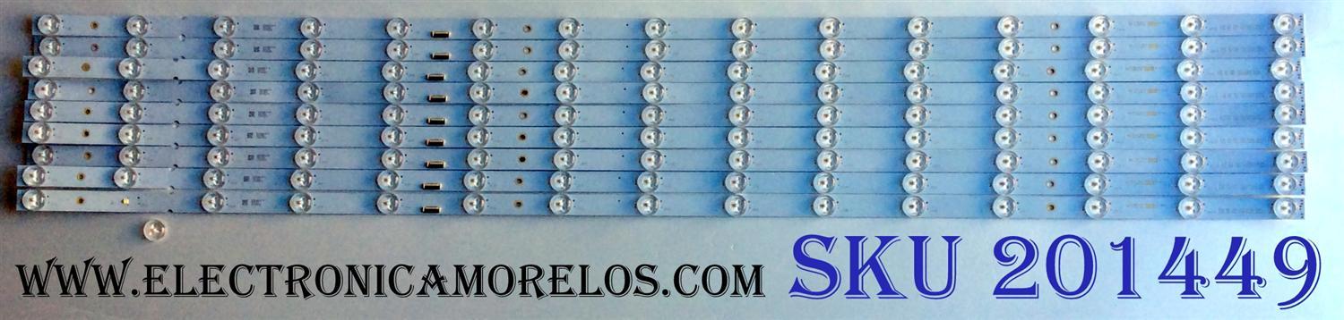 KIT DE LED´S PARA TV / SONY ((9 PIEZAS)) YD8F007DND01B / LSY550FF04-B0J / MBL-55030D915SN1 / MBL-55030D915SN0 / EAHB54T4 / EBHB53T4 / MODELO XBR-55X900F