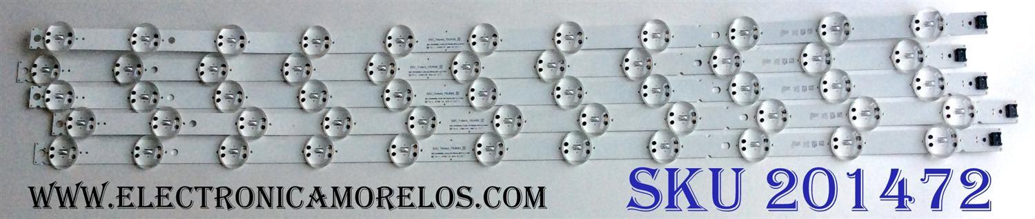KIT DE LED´S PARA TV (5 PIEZAS) / LG EAV63992102 / EAV63992101 / SSC_Trident_75UK65_S / SSC_75UK62&amp;65_11LED_SVL750A24_REV1.0_171201 / NC750DQE-AAGR1 / MODELOS 75UK6190PUB / 75UK6570PUB