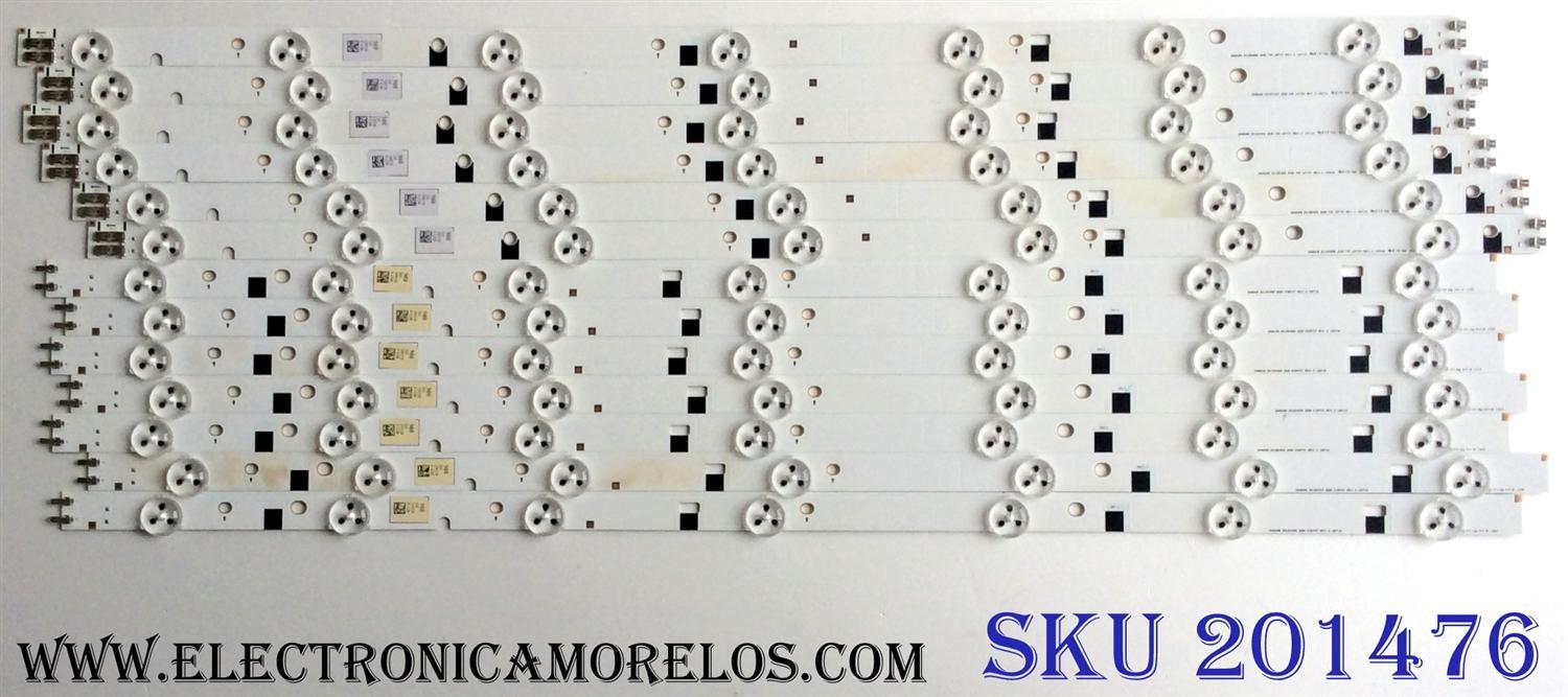 KIT DE LED´S PARA TV (13 PIEZAS) / SAMSUNG 20125VS55 3228 RIGHT07 REV.1.6 120718 ( 7 PIEZAS ) / 20125VS55 3228 LEFT07 REV.1.6 120718 ( 6 PIEZAS ) / PANEL´S DF550CGA-B1 / T550HVF03.1 / MODELO UN55FH6003FXZA AH01
