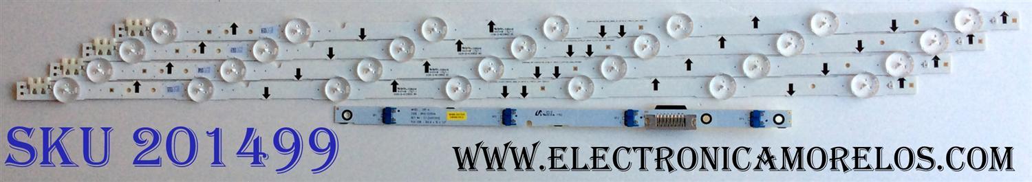 KIT DE LED´S PARA TV SAMSUNG (4 PIEZAS) / NUMERO DE PARTE BN96-30442A / SAMSUNG_2014SVS32FHD_3228_07_REV2.0_170123_LM41-00432A / PANEL GJ032BGE-R4-RR01 / MODELOS UN32J6300 / UE32H6200 / LH32DCE / HG32NE / LT32E310 / UA32H5100 / MAS MODELOS EN DESCRIPCION