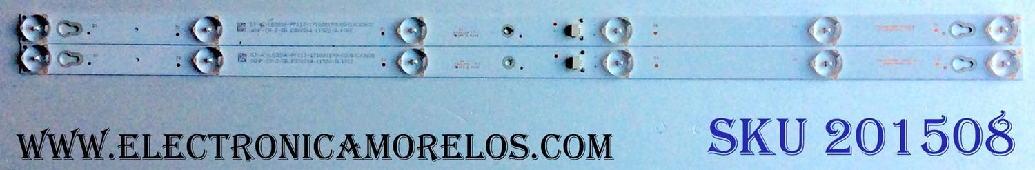 KIT DE LED´S PARA TV (2 PIEZAS) / TCL E486558 / SJ.SB.D3200601-3030GS-M / 1.14.SWMD320001 170712 / 06NF-C9-2-SB / D320S04-11522-SL1002 / PANEL LVW320ND1L / MODELO 32S305TABA