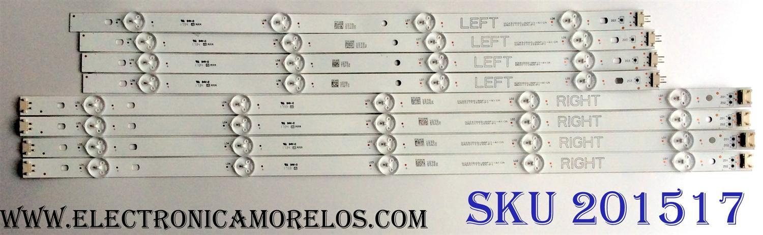 KIT DE LED´S PARA TV (8 PIEZAS) / LG NC490DGG-AAFX1-41 CAGAN01-1255A-P1 / NC490DGG-AAFX1-41 / GAN01-1255A-P1 / GAN01-1256A-P1 / VZ5D / PANEL'S LC490DGJ (SK)(A4) / NC490DGG-AAFXF / MODELOS 49UJ6300-UA / 49UJ6300-UA.BUS4LOR