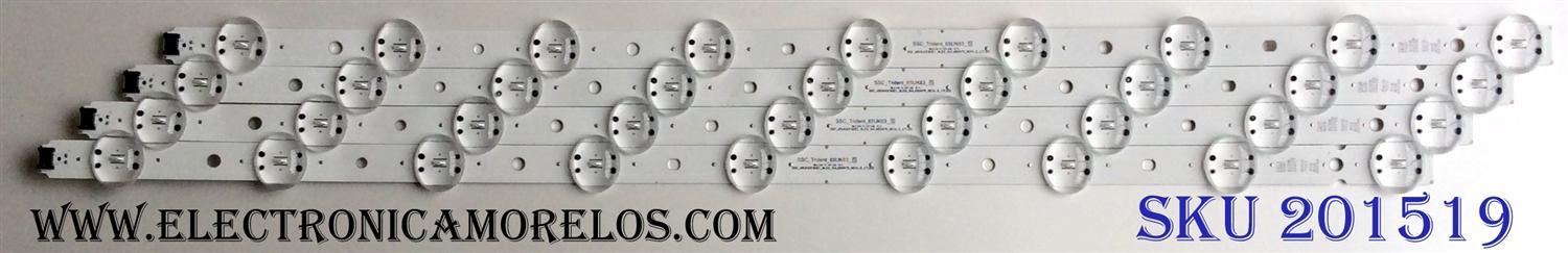 KIT DE LED´S PARA TV (4 PIEZAS) / LG SSC_Trident_65UK63_S / SSC_65UK65(BOE)_9LED_SVL650A75_REV1.0_171201 / SCDB21X2B / EAV64013 / PANEL NC650DQG-ABGX7 / MODELOS 65UK6300PUE / 65UK6300PUE.BUSTLOR