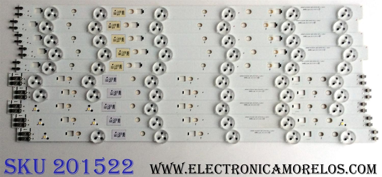 KIT DE LED´S PARA TV (10 PIEZAS) / SAMSUNG 2012SVS40 3228 LEFT06 REV1.5 120412 / 2012SVS40 3228 RIGHT06 REV1.5  M715 Y / M716 Y / 120625 / SUSTITUTOS LTJ400HM08-V / DE400BGS-V1 / 2011SVS40 / PANEL LTJ400HF03-V / MODELOS UN40EH6000 / UN40EH6000FXZA TS02 - Imagen 1