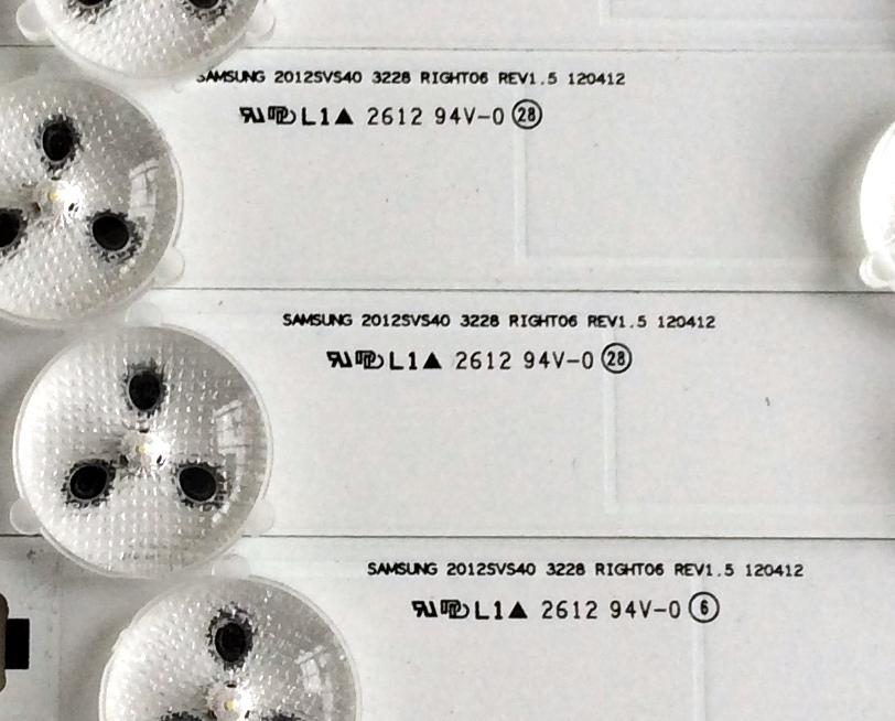 KIT DE LED´S PARA TV (10 PIEZAS) / SAMSUNG 2012SVS40 3228 LEFT06 REV1.5 120412 / 2012SVS40 3228 RIGHT06 REV1.5  M715 Y / M716 Y / 120625 / SUSTITUTOS LTJ400HM08-V / DE400BGS-V1 / 2011SVS40 / PANEL LTJ400HF03-V / MODELOS UN40EH6000 / UN40EH6000FXZA TS02 - Imagen 3