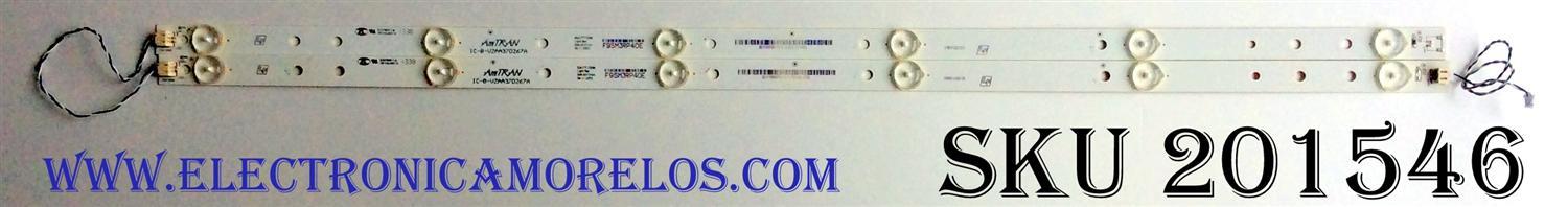 KIT DE LED´S PARA TV ((INCOMPLETO SOLO 2 PIEZAS)) / JVC IC-B-VZAA37D267A / EMT37T-700M / F95M3RP40E / BD-F95M3RP40 / PANEL HV365WX2-200 / MODELO EM37T