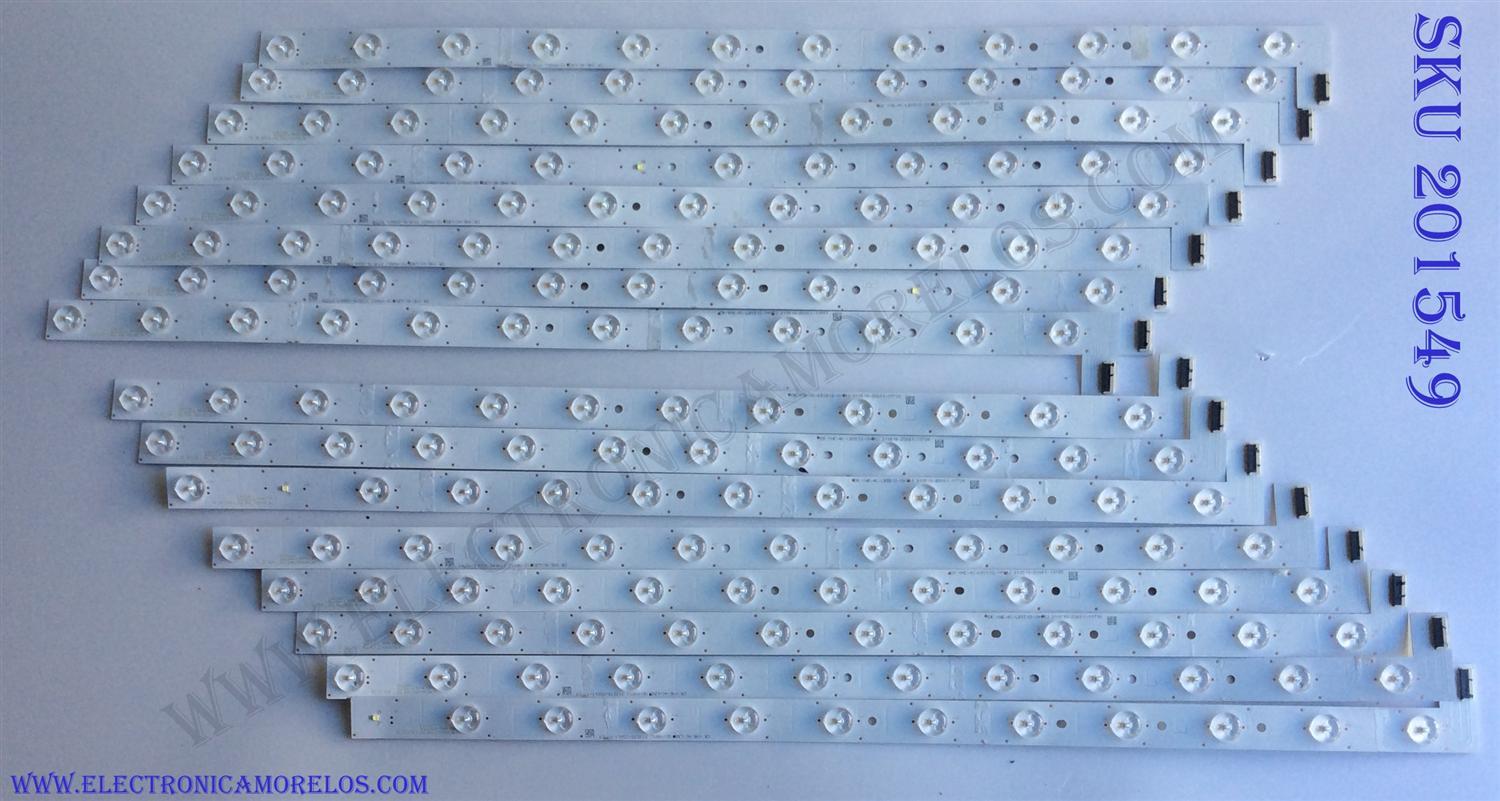 KIT DE LED´S PARA TV (16 PIEZAS) / TCL YHE-4C-LB5512-YH01 / TCL_GIC_55V6 R_12ea_3030_LX20171110_Ver.7 / YHE-4C-LB5512-YH02 /8 / PANEL  LVU550NDBL / MODELO 55A86U	