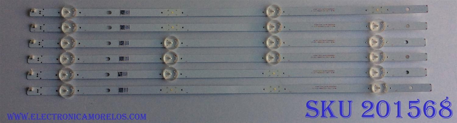 KIT DE LED´S PARA TV (6 PIEZAS) / INSIGNIA SVA500A53_Rev04_4LED_160121 / SJHAZ / JP-1 94V-0 E306084 / PANEL 96.50S12.D01 / MODELO NS-50D510NA17