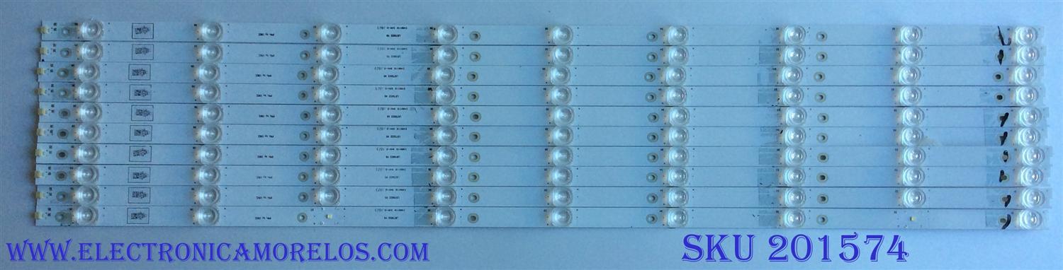 KIT DE LED´S PARA TV / HISENSE / ( 10 PIEZAS ) HD750M7U71-L1 / E469119 94V-0 / LB75022 V0 / HE75 86J / MODELO 75EU8070	