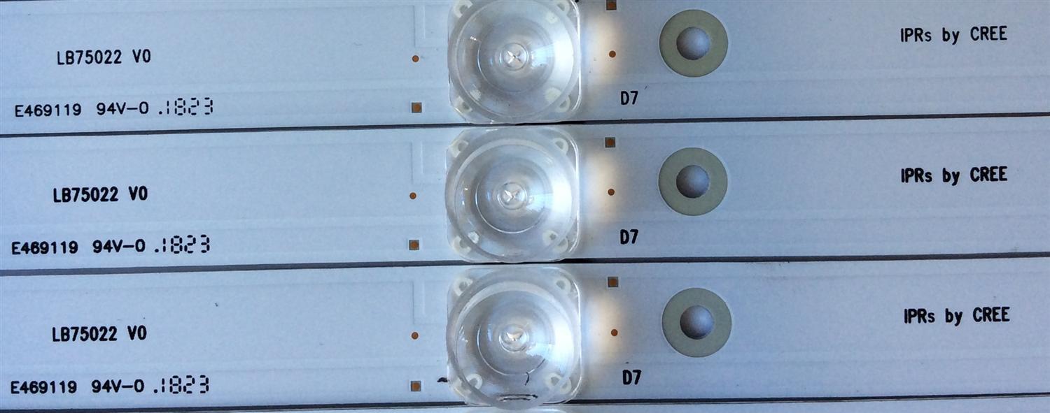 KIT DE LED´S PARA TV / HISENSE / ( 10 PIEZAS ) HD750M7U71-L1 / E469119 94V-0 / LB75022 V0 / HE75 86J / MODELO 75EU8070	 - Imagen 3