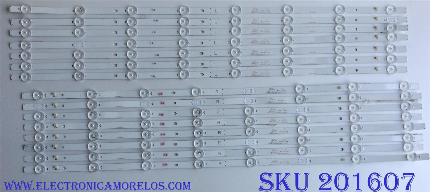 KIT DE LED´S PARA TV / VIZIO S750QF57 V.1 / SVA750A13_W1cop_BLED_Rev03_L_161110 / PC64127B / ZK-3 E320262 / 58.75S0H.E01 / 58.75S0H.E02 / MODELO E75-E1 LTMAGRMT	