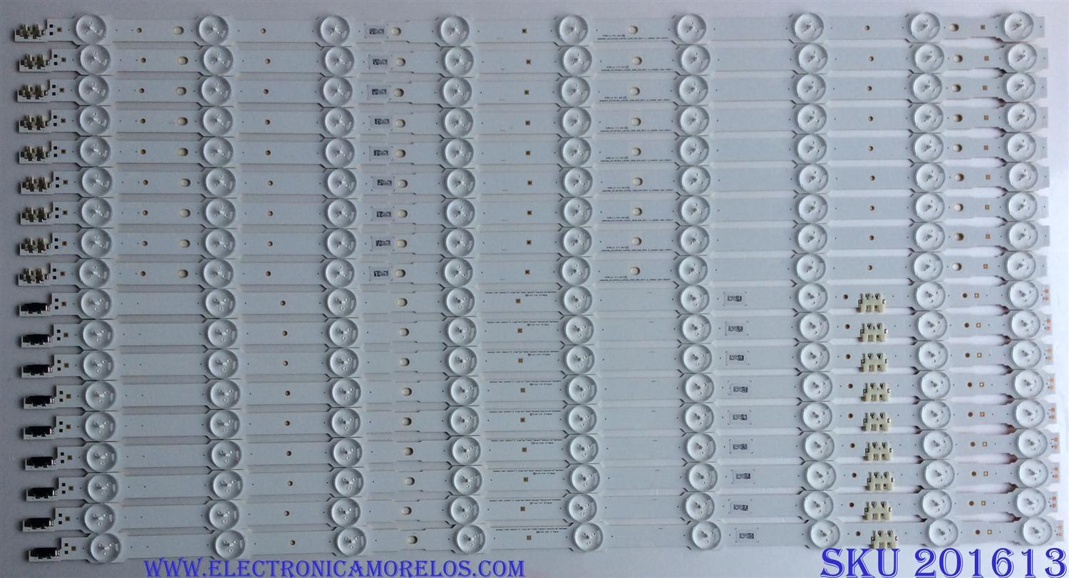 KIT DE LED´S PARA TV ( 18 PIEZAS) SAMSUNG BN96-33495A / BN96-33496A / SAMSUNG_2014SVS65_CURVED_3228_R09_REV1.0 / SAMSUNG_2014SVS65_CURVED_3228_L09_REV1.0 / 33495A / 33496A / LM41-00093A / LM41-00091Y / PANEL CY-VH065FGLV2H / MODELO UN65HU7250FXZA UH02