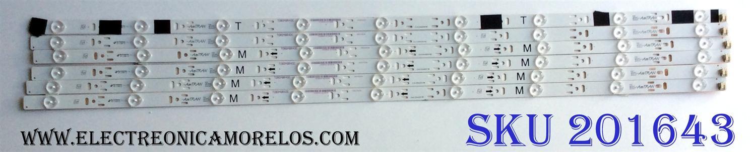 KIT DE LED'S PARA TV (6 PIEZAS) / VIZIO IC-A-VZAA42D418A / 0981010221AT / IC-B-VZAA42D418B / 0981010221AU / IC-A-VZAA42D418C / 0981010221AV / T082M9R40C / TO82M9R4OC / E306084 / PANEL / MODELO E420I