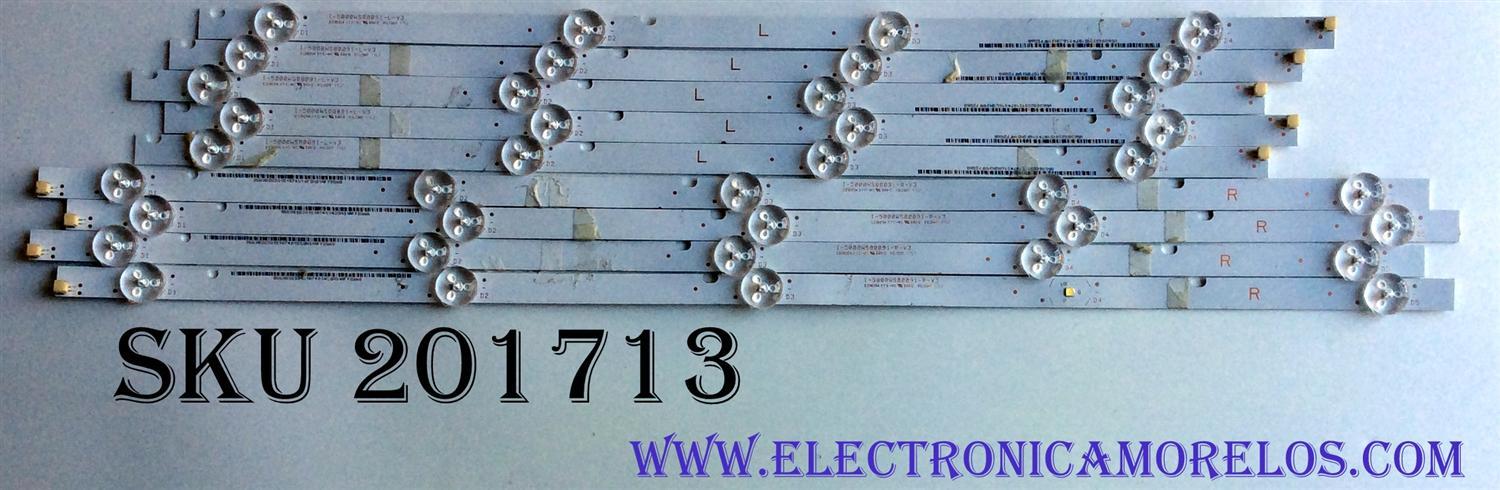 KID DE LED'S PARA TV ((INCOMPLETO SOLO 9 PIEZAS)) / VIZIO I-500WS80091-R-V3 / I-500WS80091-L-V3 PANEL / MODELOS E50-F2 / E50-F2 LWZ2WYMU    