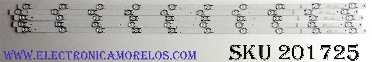 KIT DE LED'S PARA TV (5 PIEZAS) / SHARP 1177748 / SVH500A63_REV03_10WIC0P_UBH+SILK_161228 / PANEL HD500K3U53\S1\XP\BBY\GM\ROH / MODELO LC-50LBU591U / LC-50LBU591U REV.C