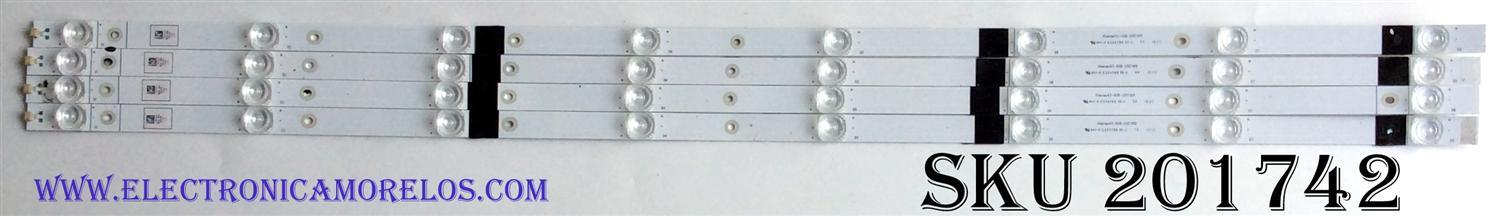 KIT DE LED'S PARA TV (4 PIEZAS) / HISENSE HISENSE43 1187919 / 08348 / E334789 SS-L / 4X8-20171011 / PANEL JHD425S1U51-L2\S0\GM\ROH / MODELO 43RGE