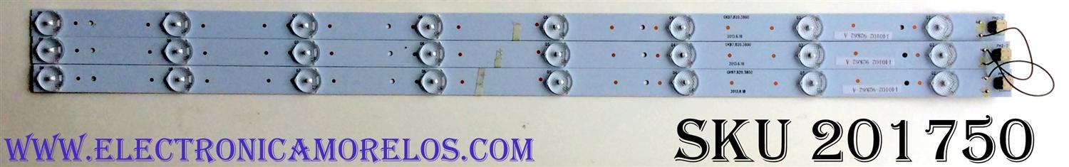KIT DE LED'S PARA TV (3 PIEZAS) / APEX GKB7.820.3800 / 140102-92K62-A / 6KB5.948.1031 / PANEL DH3151A04 / MODELO LE3245M